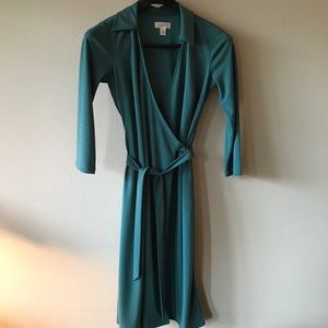 LOFT Green Wrap Dress
